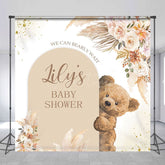 Aperturee - Aperturee Boho Floral Bearly Wait Custom Baby Shower Backdrop
